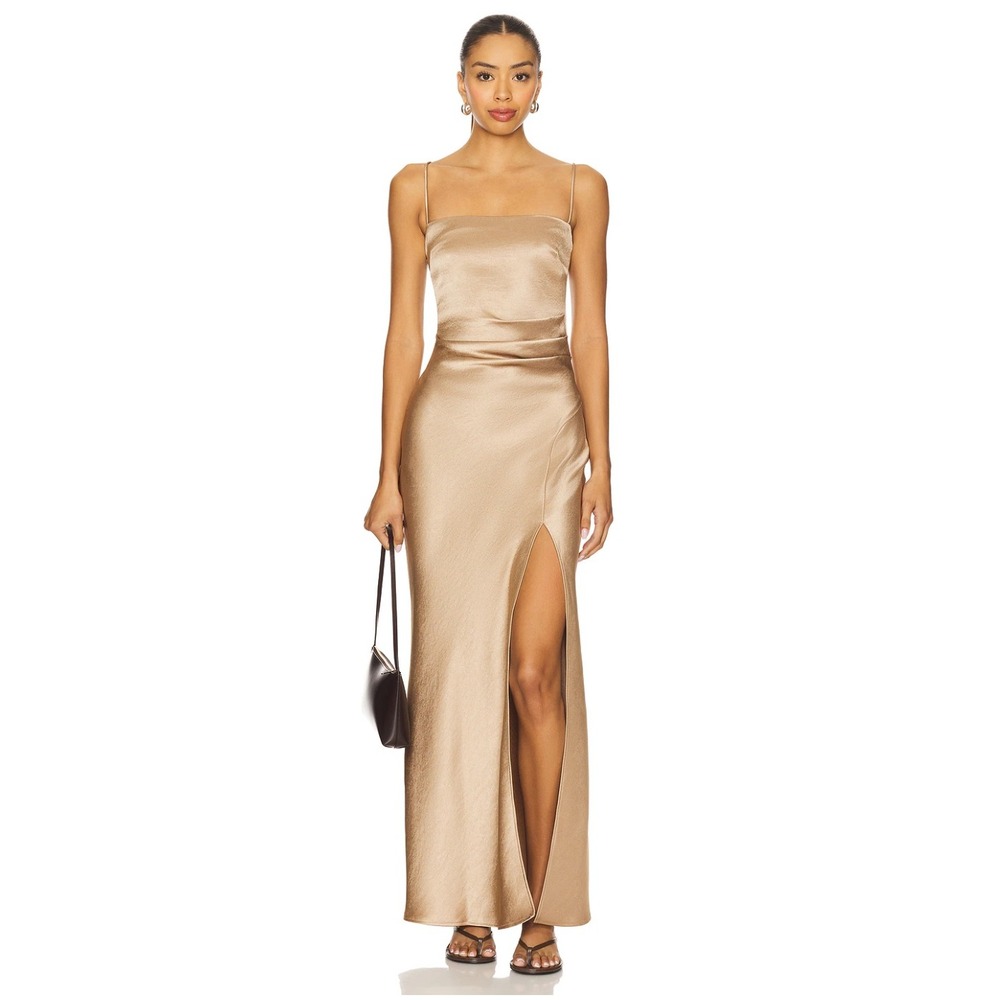 NWT House of Harlow 1960 Maxi Dress Beige Sleeveless Formal‎ Cocktail Party
